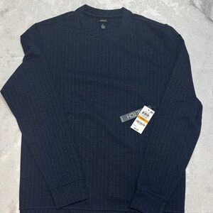 Alfani Men's Navy Pinstripe Pullover Sweater